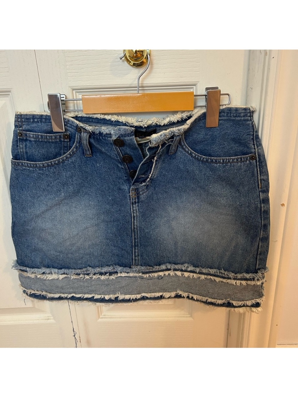 Blue Ruffled Cut Out Mini Skirt❤️ - Picture 6 of 7